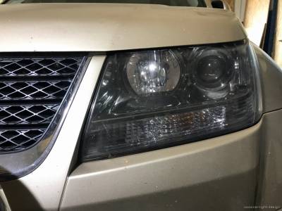 Левая фара до замены линз на Suzuki Grand Vitara