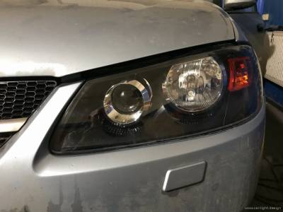 Оптика автомобиля Nissan Almera после ремонта
