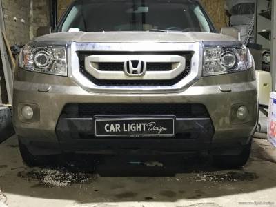 установка линз в фары Honda