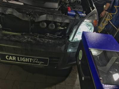 Регулировка света Toyota Prado 120 на стенде для фар