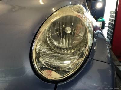 Фары Nissan Micra после полировки