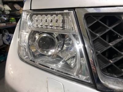 Установка биксеноновой линзы 3.0 дюйма в фары Nissan Patfinder