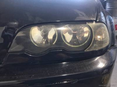 Галогенная оптика BMW e46 cabriolet до восстановления света