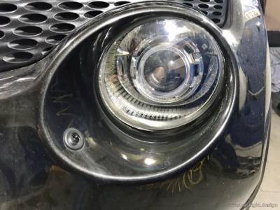 Фара Nissan Juke после замены билинз и полировки стекла