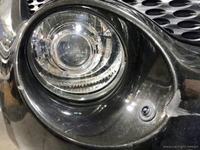 Фара Nissan Juke после замены билинз и полировки стекла