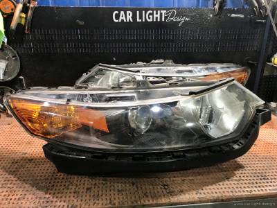 Фара Honda Accord после полировки внешней части стекла