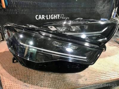 Покраска внутренних элементов фар Audi A6 C7